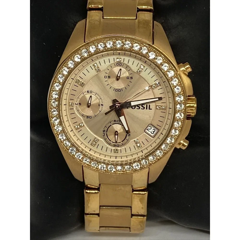 Fossil ES3352 Women Gold Stainless Steel Analog Dial Quartz Genuine Watch HK1101